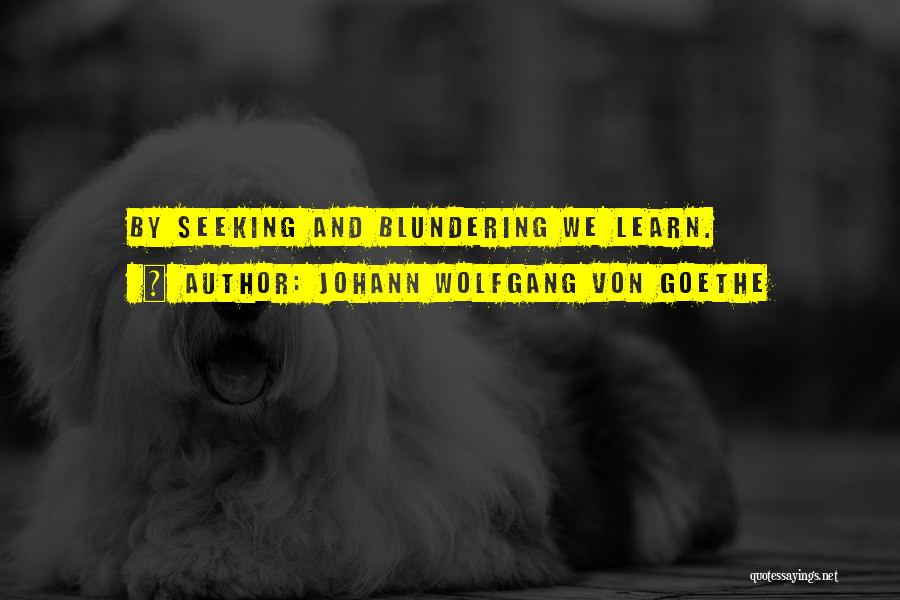 Mistakes And Learning Quotes By Johann Wolfgang Von Goethe