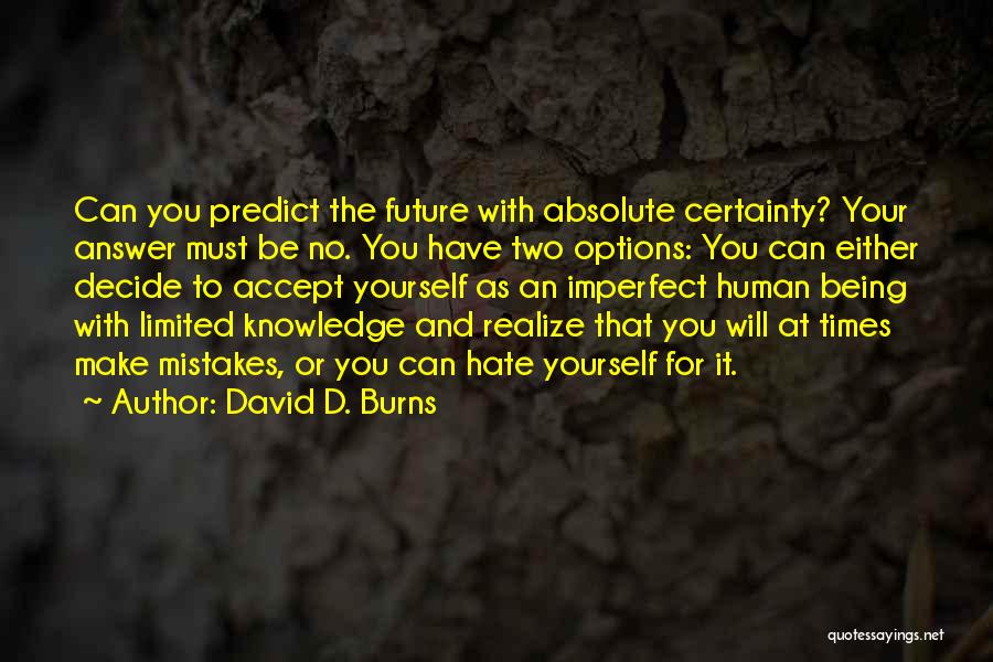 Mistakes And The Future Quotes By David D. Burns
