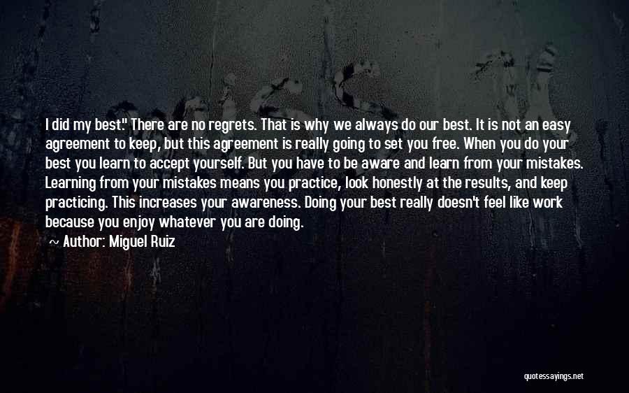 Mistakes No Regrets Quotes By Miguel Ruiz