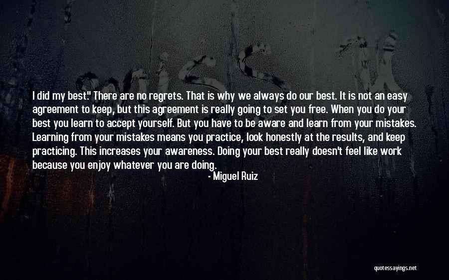 Mistakes No Regrets Quotes By Miguel Ruiz