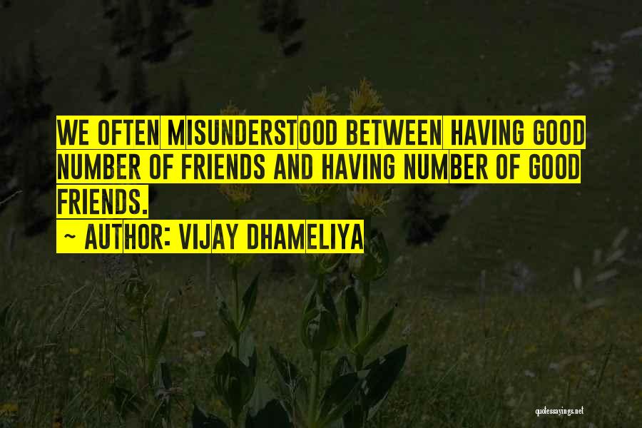 Misunderstood Friendship Quotes By Vijay Dhameliya