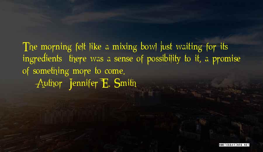 Mixing Bowl Quotes By Jennifer E. Smith