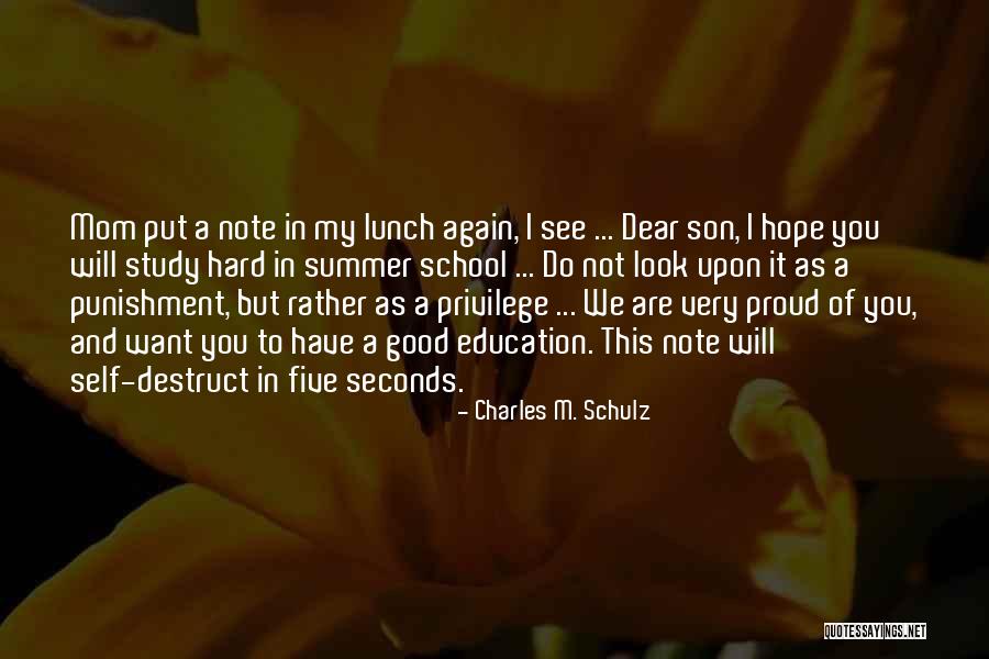 Mom To Son Quotes By Charles M. Schulz Mom To Son Quotes By Charles M. Schulz