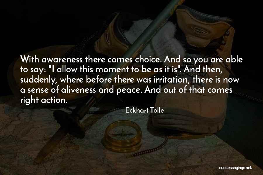 Moment Of Peace Quotes By Eckhart Tolle