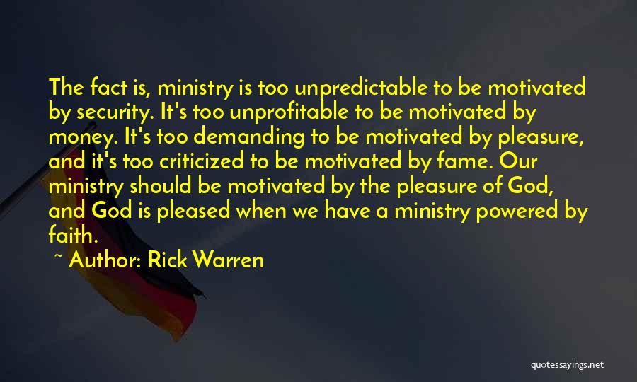 Money And Fame Quotes By Rick Warren