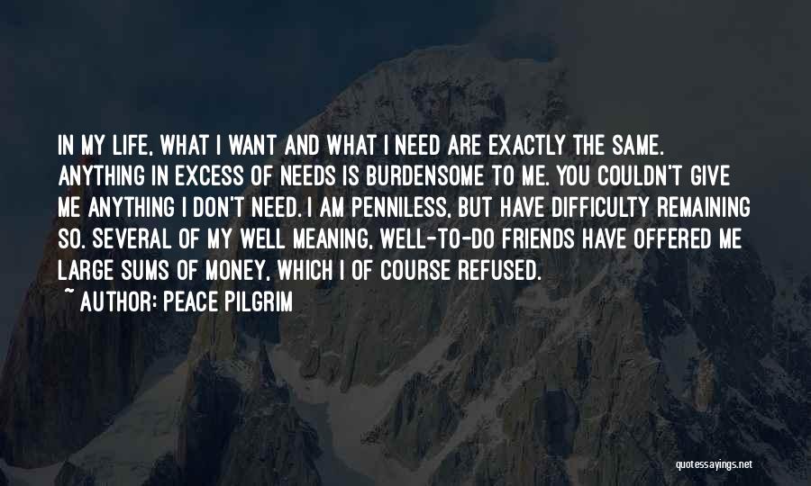 Money And Friends Quotes By Peace Pilgrim