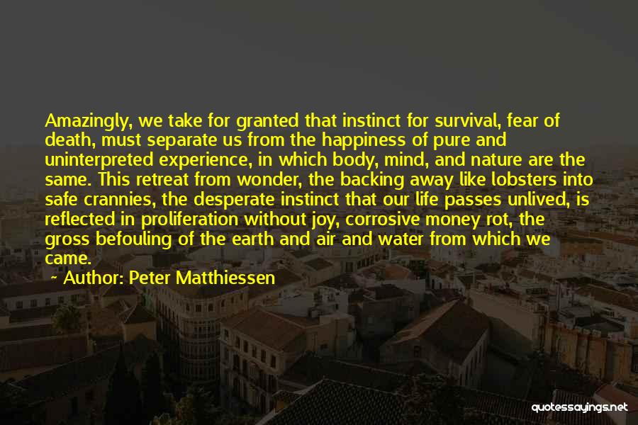 Money And Happiness Quotes By Peter Matthiessen