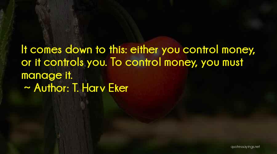 Money Controls Quotes By T. Harv Eker