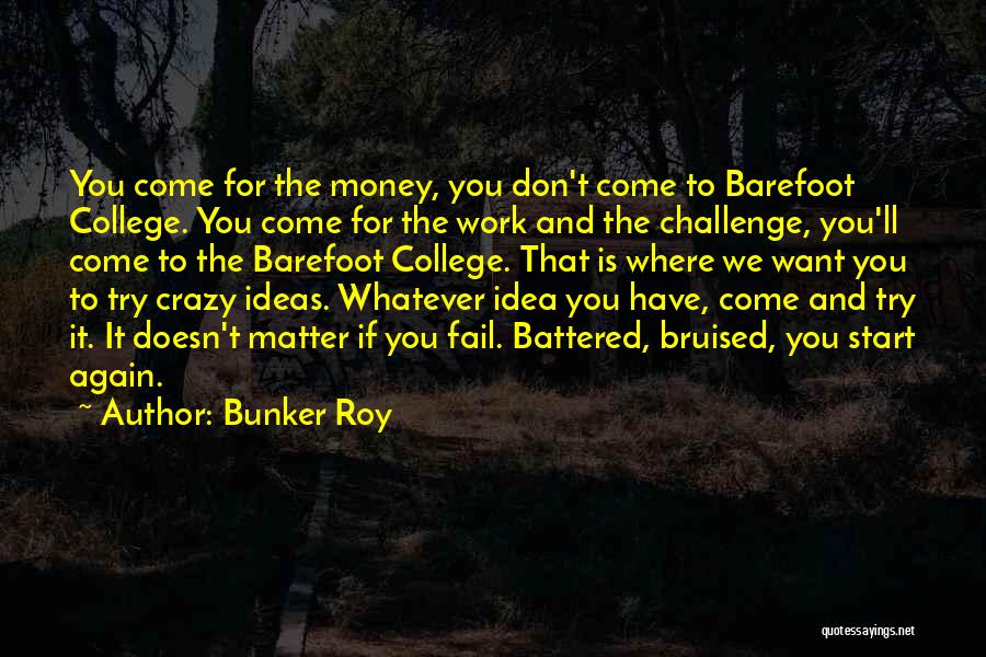 Money Doesn't Matter Quotes By Bunker Roy