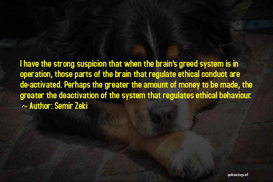 Money Greed Quotes By Semir Zeki