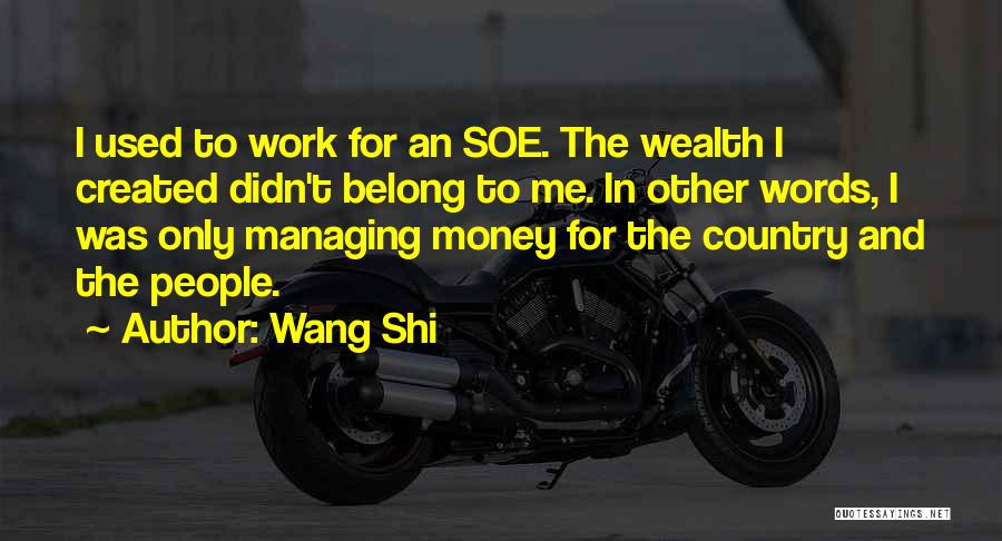 Money Managing Quotes By Wang Shi