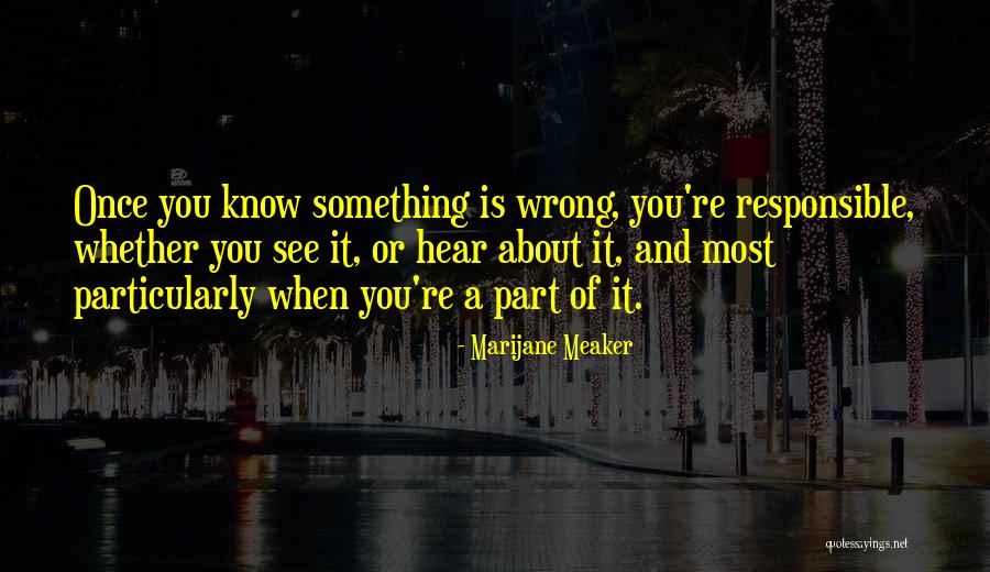 Morality And Responsibility Quotes By Marijane Meaker