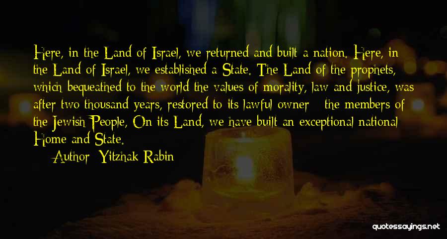 Morality And Values Quotes By Yitzhak Rabin