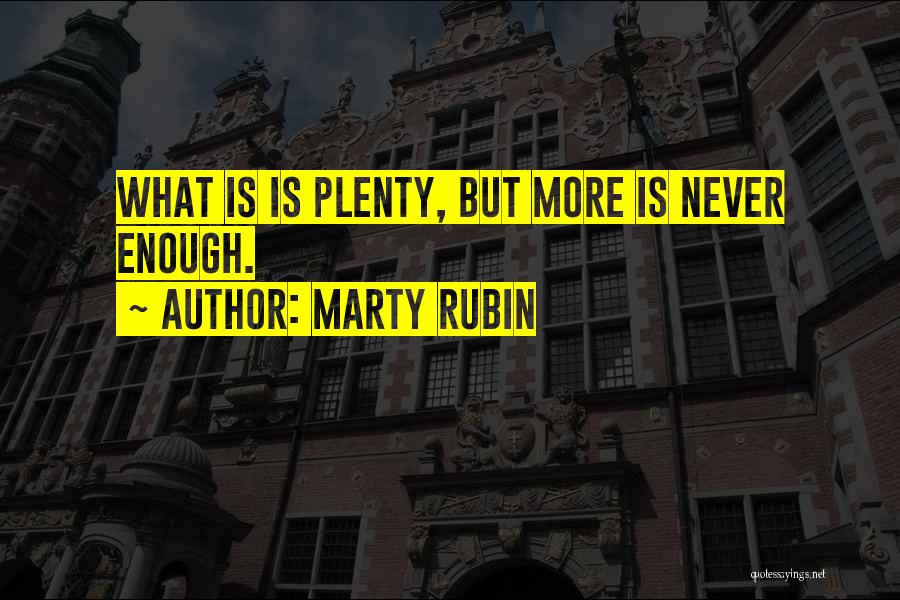 More Is Never Enough Quotes By Marty Rubin