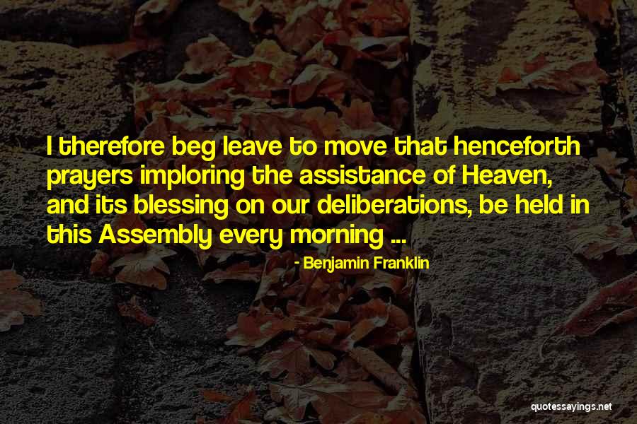 Morning Prayer Quotes By Benjamin Franklin