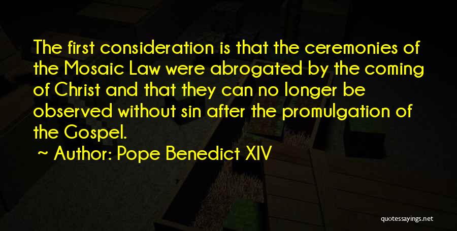 Mosaic Law Quotes By Pope Benedict XIV