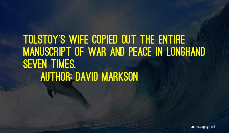 Most Copied Quotes By David Markson