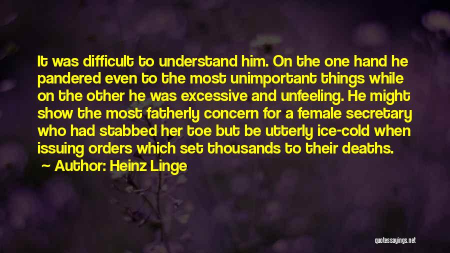 Most Difficult To Understand Quotes By Heinz Linge