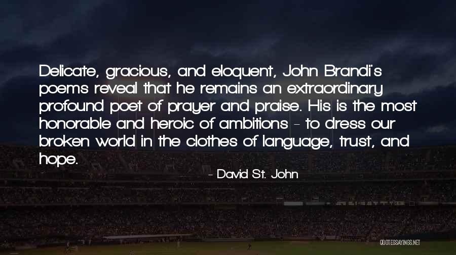 Most Eloquent Quotes By David St. John Most Eloquent Quotes By David St. John