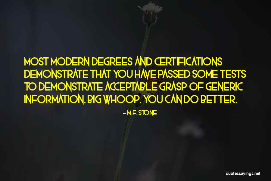 Most Generic Quotes By M.F. Stone