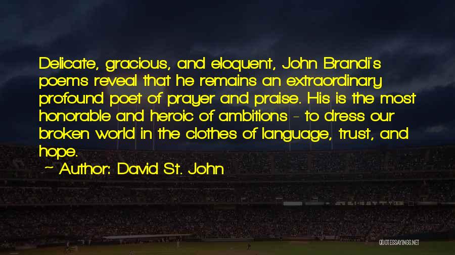 Most Honorable Quotes By David St. John