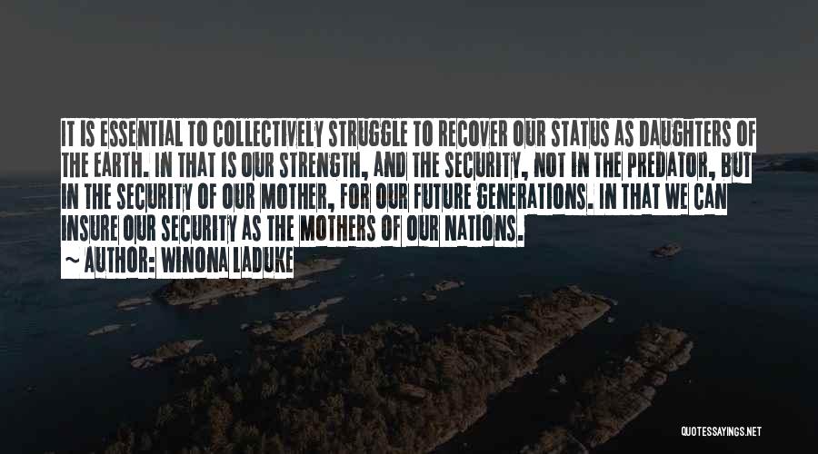 Mothers Strength Quotes By Winona LaDuke