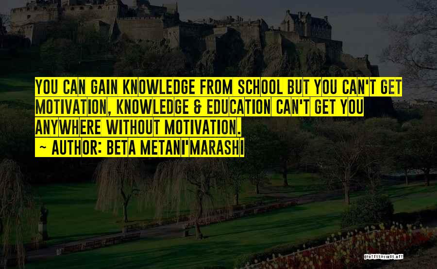 Motivation For School Quotes By Beta Metani'Marashi