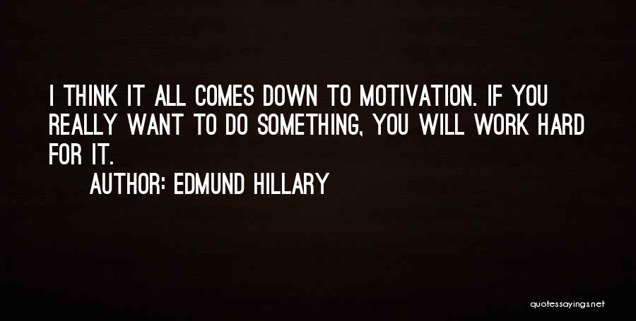 Motivation To Work Quotes By Edmund Hillary