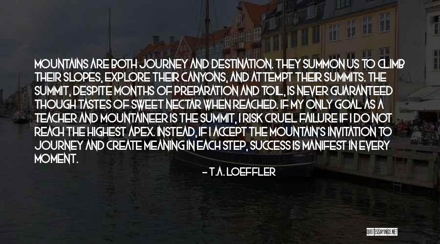 Mountaineer Quotes By T.A. Loeffler Mountaineer Quotes By T.A. Loeffler