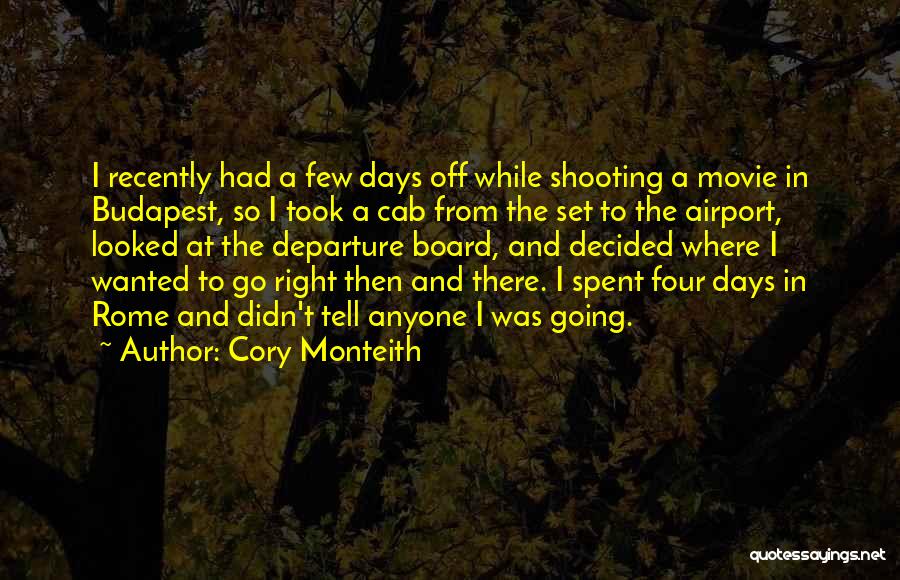 Movie Airport Quotes By Cory Monteith