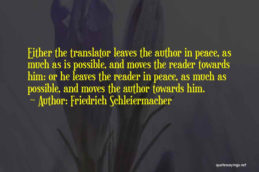 Moving Towards Quotes By Friedrich Schleiermacher