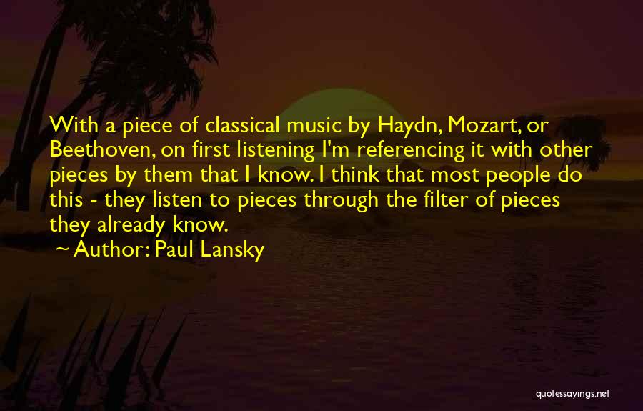 Mozart By Haydn Quotes By Paul Lansky