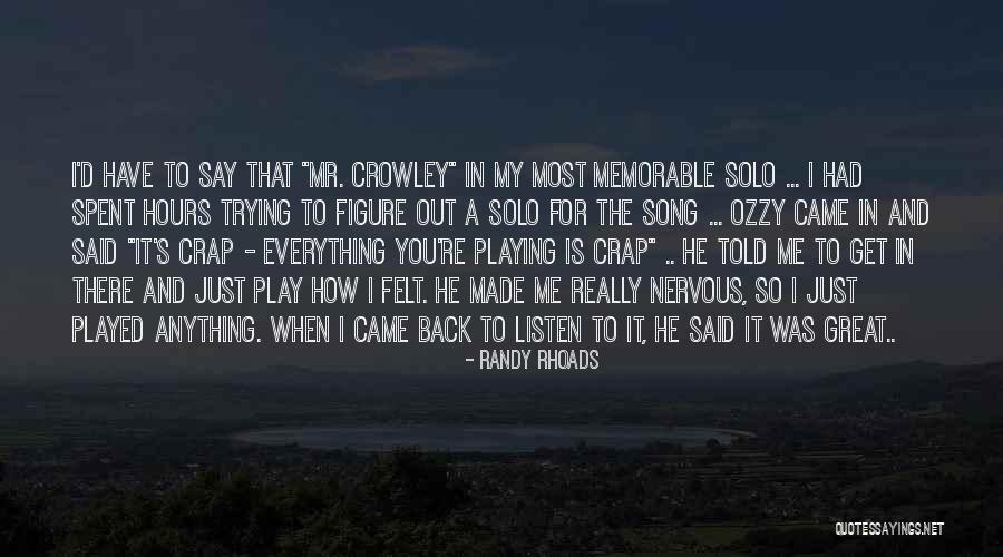 Mr D Quotes By Randy Rhoads Mr D Quotes By Randy Rhoads