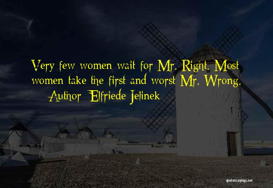Mr Wrong Mr Right Quotes By Elfriede Jelinek