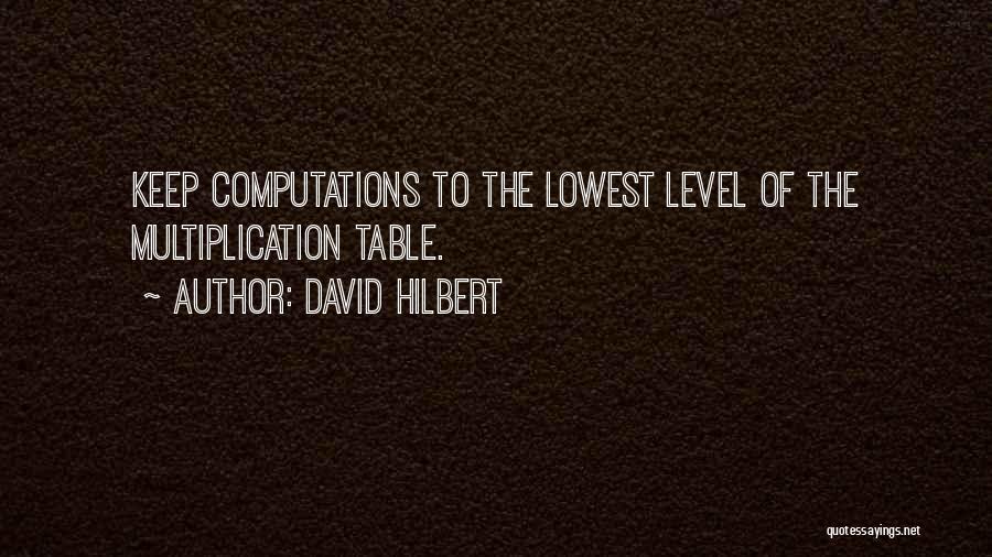 Multiplication Table Quotes By David Hilbert