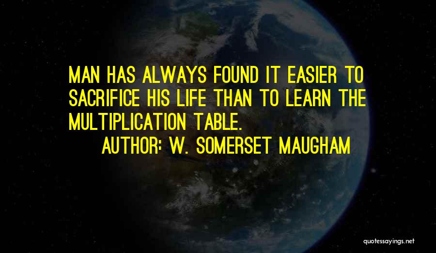 Multiplication Table Quotes By W. Somerset Maugham