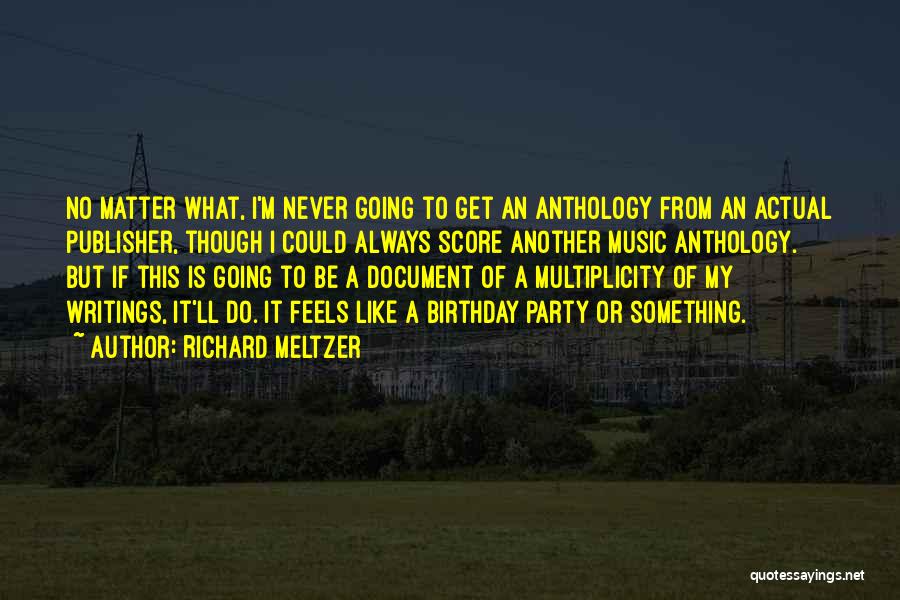 Multiplicity Quotes By Richard Meltzer