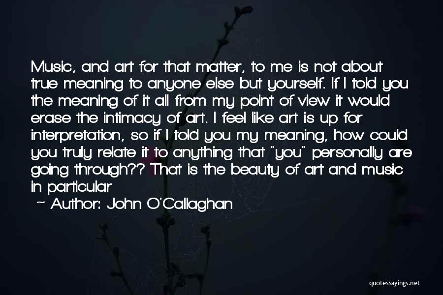 Music And Art Quotes By John O'Callaghan