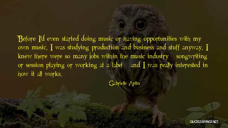 Music And Business Quotes By Gabrielle Aplin