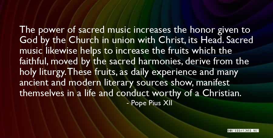 Music Helps Quotes By Pope Pius XII