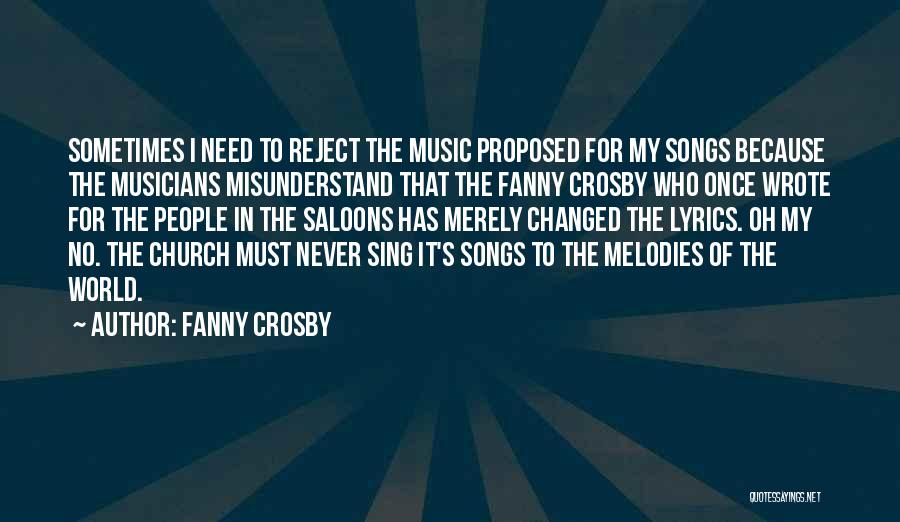 Music Lyrics Quotes By Fanny Crosby