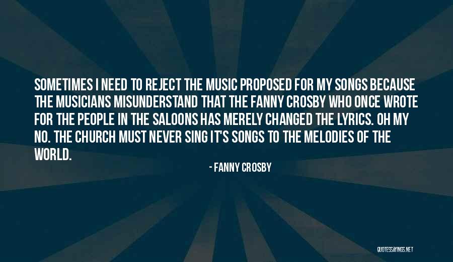 Music Lyrics Quotes By Fanny Crosby