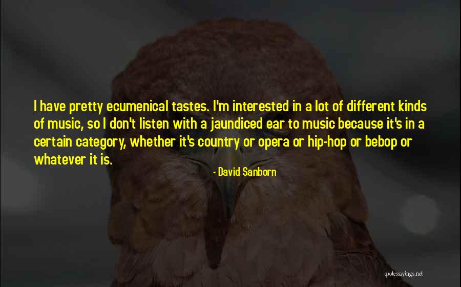 Music Tastes Quotes By David Sanborn