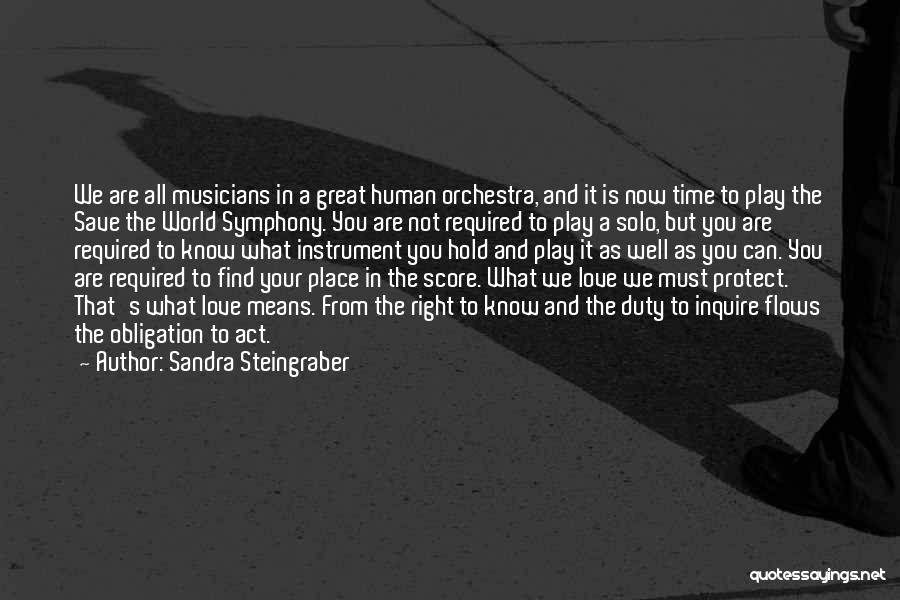 Musicians And Love Quotes By Sandra Steingraber