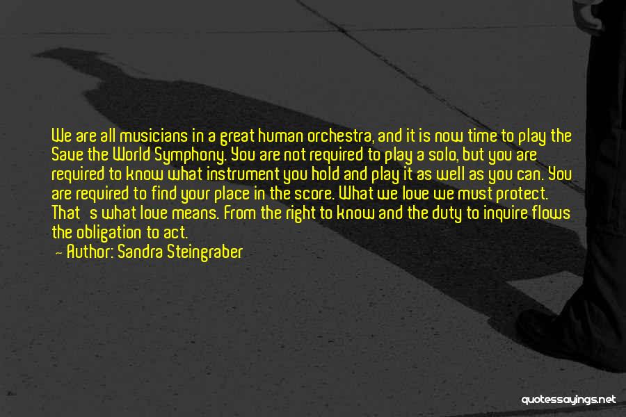 Musicians Love Quotes By Sandra Steingraber