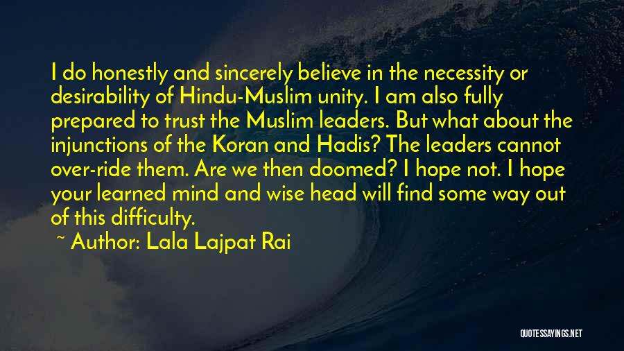 Muslim Unity Quotes By Lala Lajpat Rai