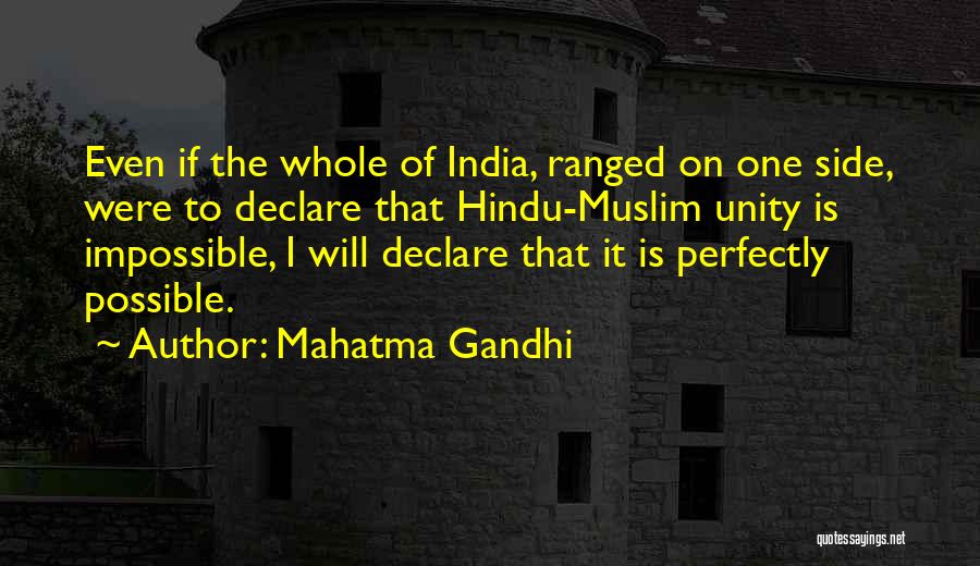 Muslim Unity Quotes By Mahatma Gandhi