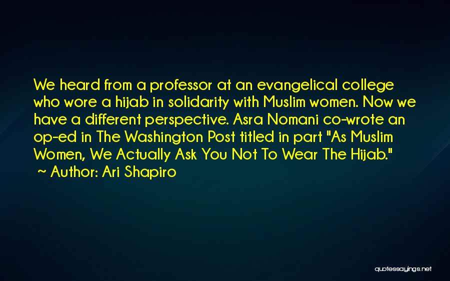 Muslim Women's Quotes By Ari Shapiro