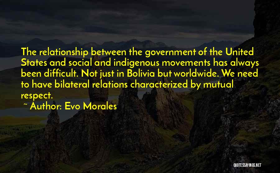 Mutual Relationship Quotes By Evo Morales