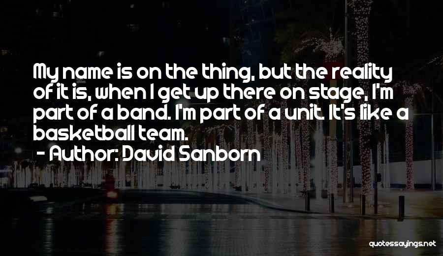 My Basketball Team Quotes By David Sanborn